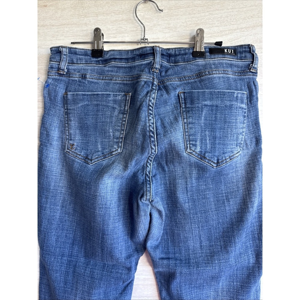 KUT from the Kloth women's blue denim cropped jeans Straight Leg Lauren Sz 10 - Picture 8 of 10